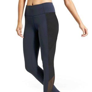 Athleta Tux Tight Navy High Rise Mesh Yoga Fitness Pant sz SMALL #456741